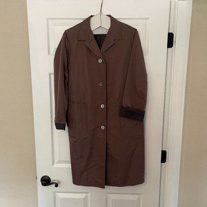 Overcoat - Size 8 - Jil Sanders - Fabric color is Egg Plant